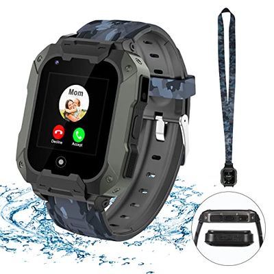 LiveGo Reloj Inteligente para Niños, 4G Secure Smartwatch con Estuche Desmontable, GPS Tracker, SOS Call para Niños Estudiantes de 4 a 12 Años Regalos de Cumpleaños Día Escolar