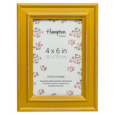 Hampton Frames PALOMA Distressed Shabby Chic Photo Frame Mustard Yellow 4x6 (10x15cm) PAL301946M