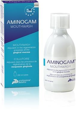 Aminogam - Collutorio Protettivo Mucosa Orale, per una guarigione veloce. Adatto anche per ridurre la sensibilità gengivale e dentale. Dispositivo Medico, 200 ml