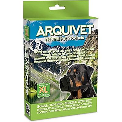 Arquivet Muilkorf voor honden van nylon met net - XL, zwart (8435117819306)