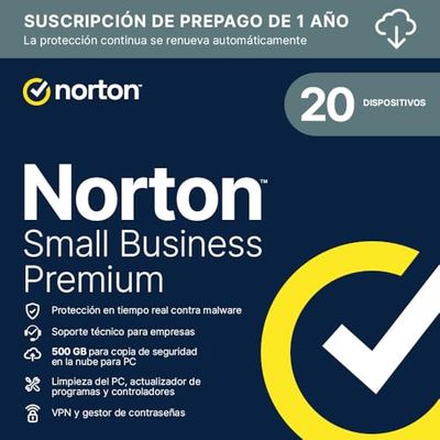 Norton Small Business Premium| 20 dispositivos |12 meses renovación automática │Descarga digital