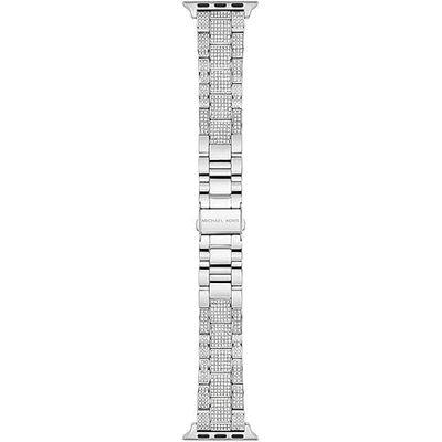 Michael Kors Pulsera compatible con Apple Watch, 38/40/41 mm 20 mm Acero inoxidable plateado, MKS8006