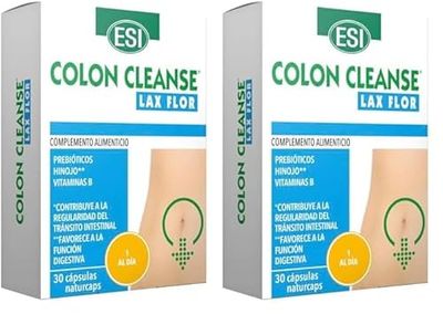 COLON CLEANSE LAX FLOR – Complemento con Fibra Prebiótica y Extractos Naturales – Frángula, Cáscara Sagrada, Sen y Malva – Contribuye al Tránsito Intestinal y Bienestar Digestivo – 30 Cáps Naturcaps