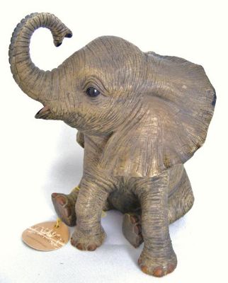 Lesser & Pavey Baby Elephant Statue Figurine for Home & Office | Out of Africa Elephant Ornaments | Home Decor Elephant Gifts for Women & Men | Living Room Decor African Ornaments