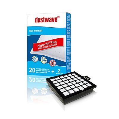 dustwave D25-20 Sacchetti per aspirapolvere, Micropile Multistrato, Bianco