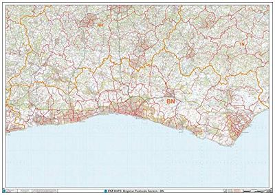 Brighton - BN - Postcode Wall Map - Paper