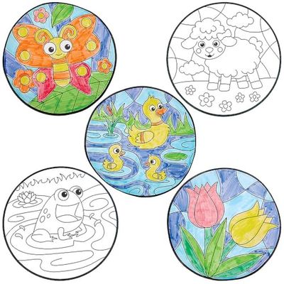 Baker Ross FN381 Décorations de fenêtre pour le printemps - Lot de 20, Décorations de fenêtre pour la classe, Kits de bricolage pour les enfants