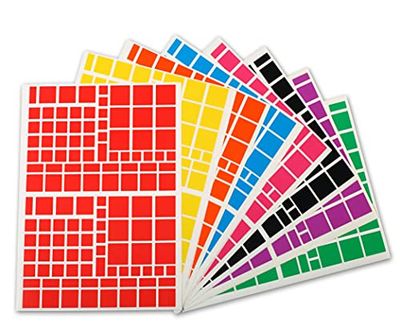 Apli KIDS 102588 - Gommini rimovibili quadrati di varie dimensioni e colori, 18 fogli
