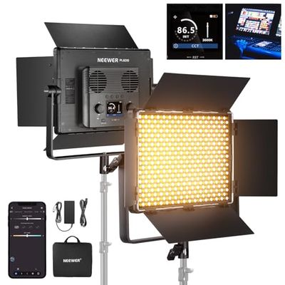 NEEWER Bicolor LED Panel Luz Video App/2.4G/Control DMX, 60W 26600Lux/0.5m 2500K-8500K 13 Escenas V Alimentado por Batería, Luz para Foto Estudio Grabación Exterior Transmisión Maquillaje, PL60B