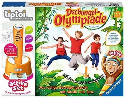 Ravensburger Spel 00849 – aktiv uppsättning djungelOlympiade – rörelsespel från 4 år för 1 – 6 spelare
