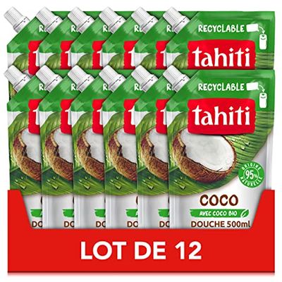 TAHITI - Eco-Refill Tahiti Coco Żel pod prysznic - Natural Pochodzenie Formuła 95% - Zestaw 12 x 500 ml