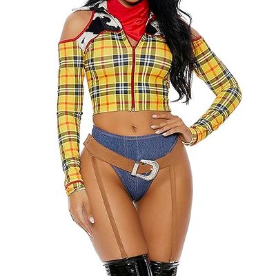 Forplay 559606 Playtime Sheriff Sexy Cowboy Movie Character Costume Woody Adult Sized, Yellow, XS/S