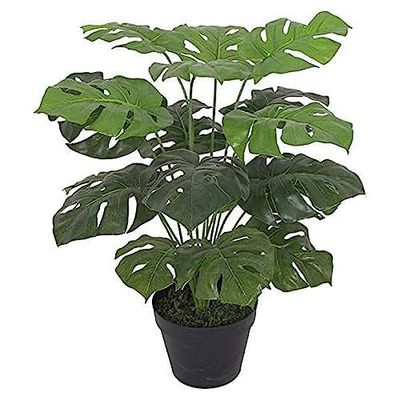 Leaf Monsteira de planta artificial de 60 cm em vaso preto