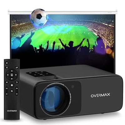 OVERMAX Multipic 4.2 Proyector Nativo Full HD 1080p, proyector de hasta 200", Home Cinema Compacto de 4500 lúmenes, WiFi, Bluetooth, Panel de Control táctil, relación de Aspecto: 16:9, 4:3