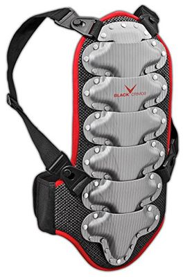 Black Crevice Rückenprotektor Protection Dorsale Enfant, Noir/Rouge/Argent, 140 cm
