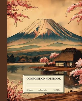Composition Notebook College Ruled Vintage: Mount Fuji: Perfect for Creative Notes and Artistic Sketches