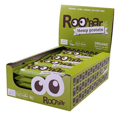 Roo'bar Barres Énergétique Protéine de Chanvre - Bio & Vegan -20x30g
