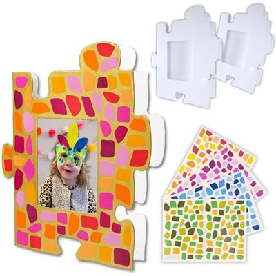 CLEOPATRE 30 puzzellijsten van wit karton om te versieren, 720 mozaïekstickers, creatieve vrije tijd voor kinderen