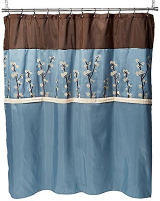Lush Decor Sherpa Tenda da Doccia, Poliestere, Blu, 72 x 72 in