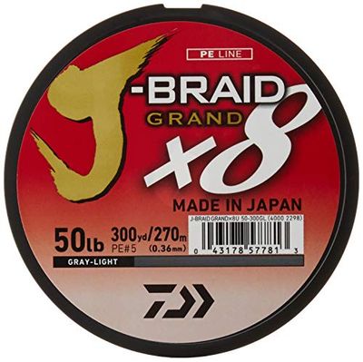 J-BRAID GRAND 8X 300YDS FILLER SPOOL GRIJS LICHT