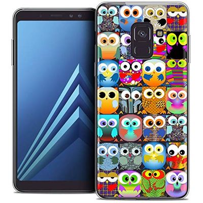 Caseink fodral för Samsung Galaxy A8+ (2018) A730 (6.0) fodral [Crystal Gel HD mönster kollektion Claude Design Hibous - mjuk - ultratunn - tryckt i Frankrike]