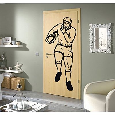 Tatoutex Stickers Rugbyman - Noir, L 40cm x H 92cm