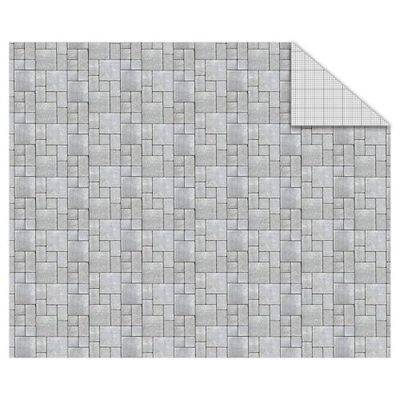 Ursus Photo Card for Model Making and Paper Crafting, 10 Sheets of Grey A4 Craft Paper, 300 g/m², Printed on Both Sides with Paving Stone Motif and Millimetre Grid