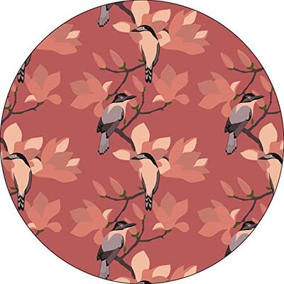 Bonateks, Tappetino per mouse rotondo con stampa digitale, base antiscivolo, per ufficio e casa, diametro: 22 cm