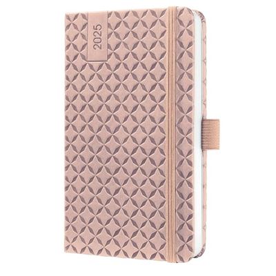SIGEL J5130 Jolie Weekly Planner 2025, hardcover, 9,5 x 15 cm, 174 Pages, Rose