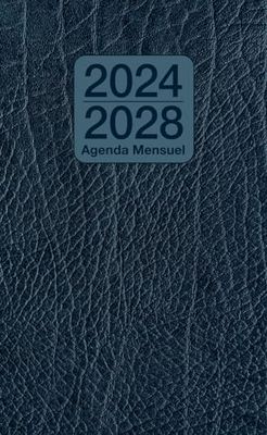 Agenda de poche mensuel 2024-2028: Planificateur mensuel 5 ans 60 mois, 1 mois sur 2 pages | Calendrier du 1er janvier 2024 au 31 décembre 2028 | Petit format A6