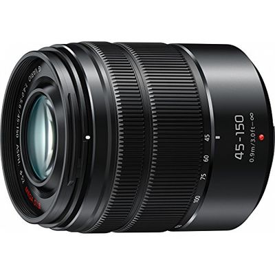 Panasonic LUMIX G Vario H-FS45150AK Objectif d'appareil Photo sans Miroir 45-150 mm F4.0-5.6 ASPH avec stabilisateur Optique, Monture Micro Quatre Tiers, H-FS45150AK (USA Black)