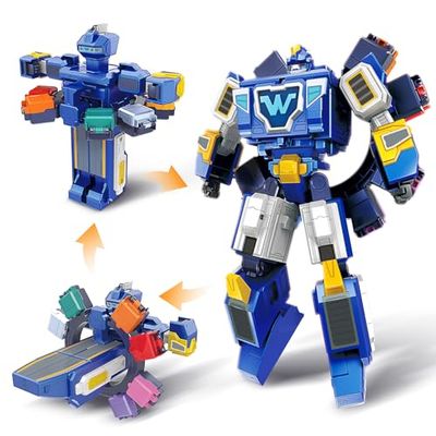 Super Wings 3-in-1 World Space Transforming Robot with Mini Figures Jett and Dizzy, Transformation Toy for Boys and Girls from 3 Years, Blue