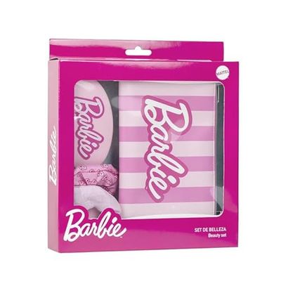 CERDÁ LIFE'S LITTLE MOMENTS -Barbie Beauty Set - Pink - Complete Set - Includes Hairbrush, 2 Hair Pigtails and Case - Original Product
