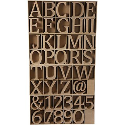 Houten Letters, cijfers en borden, H: 8 cm, MDF, inclusief gratis houten display, 240 asstd