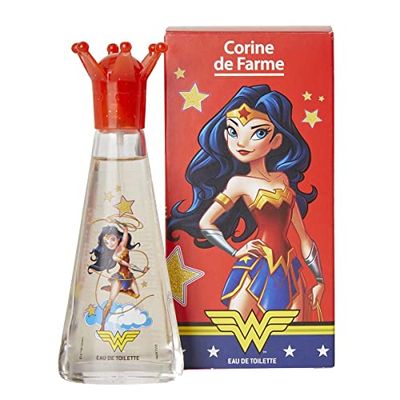 Corine de Farme - Eau de Toilette Wonder Woman - Colonia DC Comics para Niñas desde 3 Años - Clean Beauty, Hecho en Francia - Perfume de Vainilla - 30 ml