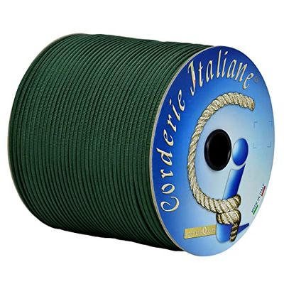 Paracord 550 Type III Basic Vert foncé 4 mm - 10 m, âme 7 Fils, 100% Made in Italy 006079118 Corderie Italiane