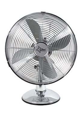 SUNTEC-tafelventilator CoolBreeze 3000 TVM - stil, 30 cm, 35 watt | tafelventilator met 3 standen, draagbaar | windmachine met ventilatorkoeling, chroom | voor bureau, slaapkamer, kantoor, balkon of terras