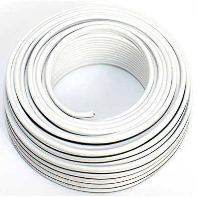 Câble d'enceinte 2 x 2,50 mm² – 25 m – Blanc – CCA – Câble audio – Câble d'enceinte