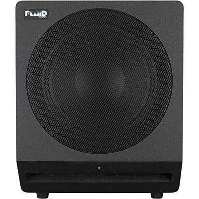 Fluid Audio Subwoofer da studio F10S (subwoofer attivo per studi domestici, woofer da 10 pollici, 200 watt, filtro passa-basso variabile, design compatto, ideale per la produzione musicale), nero