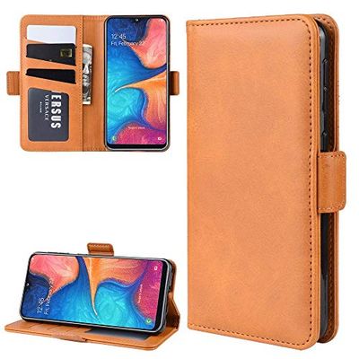 Carcasa de telefono Wallet Stand Funda de Cuero for teléfono Celular for Galaxy A20E, con Billetera y Soporte y Ranuras for Tarjetas (Negro) (Color : Amarillo)