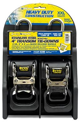 STAR BRITE Heavy Duty intrekbare tie-down riemen, 2 Inch x 4 Feet