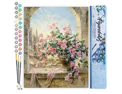 Figured'Art Peinture par Numéro Adulte Joli bouquet - Activité Manuelle Kit de Loisir Créatif DIY Numéro d'Art Complet - 40x50cm sans châssis en bois