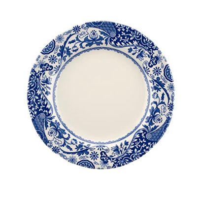 Spode Brocato Set of 4 20cm Plates, Blue & White