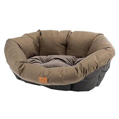 Ferplast Cuscino per Cuccia Cane e Gatto Sofa' Tweed 6, Materassino Cuscino Imbottito per Lettino per Cani Gatti, Ricambio per Cesta in Plastica Cani Gatti, Lavabile, 73 x 55 x h 27 cm, Marrone