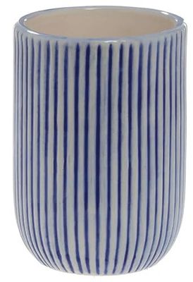 Spirella Tandborstkopp tandborsthållare Mykonos keramik 7,2 x 10,1 cm vit blå