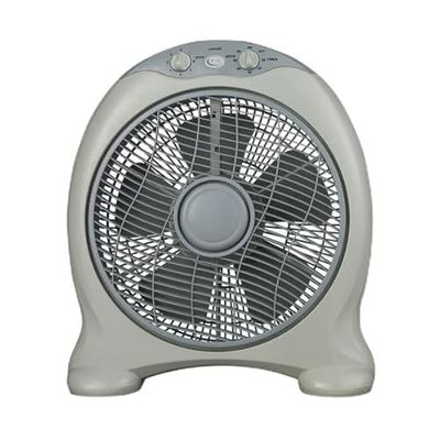 Urgel 45W tafelventilator in elegant grijs. Hij heeft 3 snelheden, 5 vleugels en een handige timer. Afmetingen: 45 x 38 x 15 cm. Perfect om elke ruimte op te frissen.