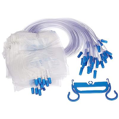 Gima - Poche à urine avec tube, avec clapet anti-retour, volume 2000cc, longueur du tube 130cm, sachet en polyéthylène de 30 unités, avec embouts et 1 cintre