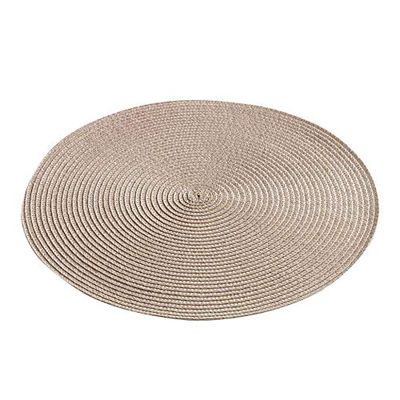 douceur d'intérieur, Set de Table (Diamètre 35 cm) Zebulon Taupe, Polypropylène