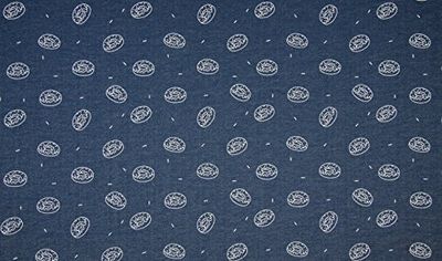 CRS Fur Fabrics Printed Cotton Denim Jersey Fabric Material - Donuts