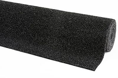 andiamo Césped artificial negro, resistente, resistente y fácil de limpiar, adecuado para interiores y exteriores cubiertos, 100% polipropileno, 133 x 300 cm, color negro